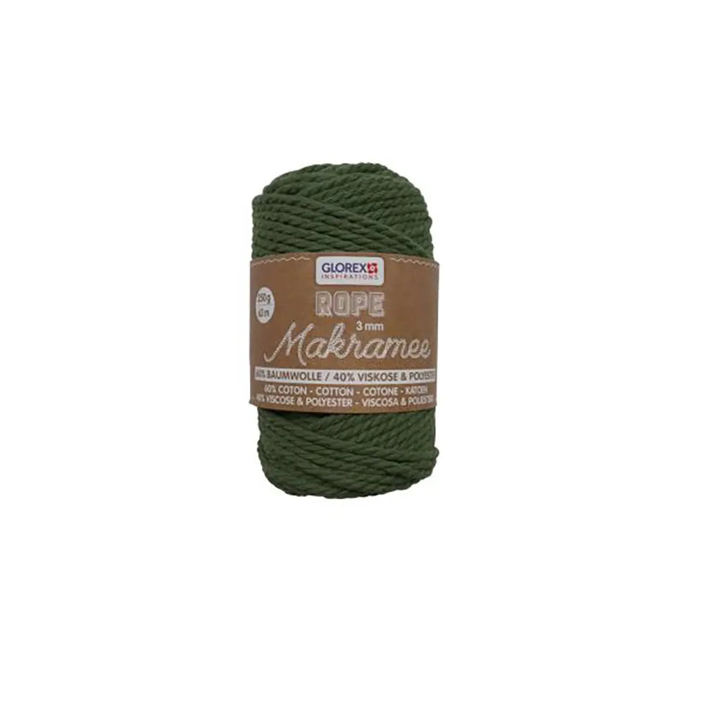Makramee Rope 3mm 250G Twisted Olive