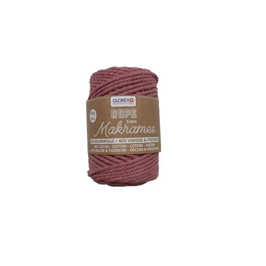 Makramee Rope 3mm 250G Twisted Mauve