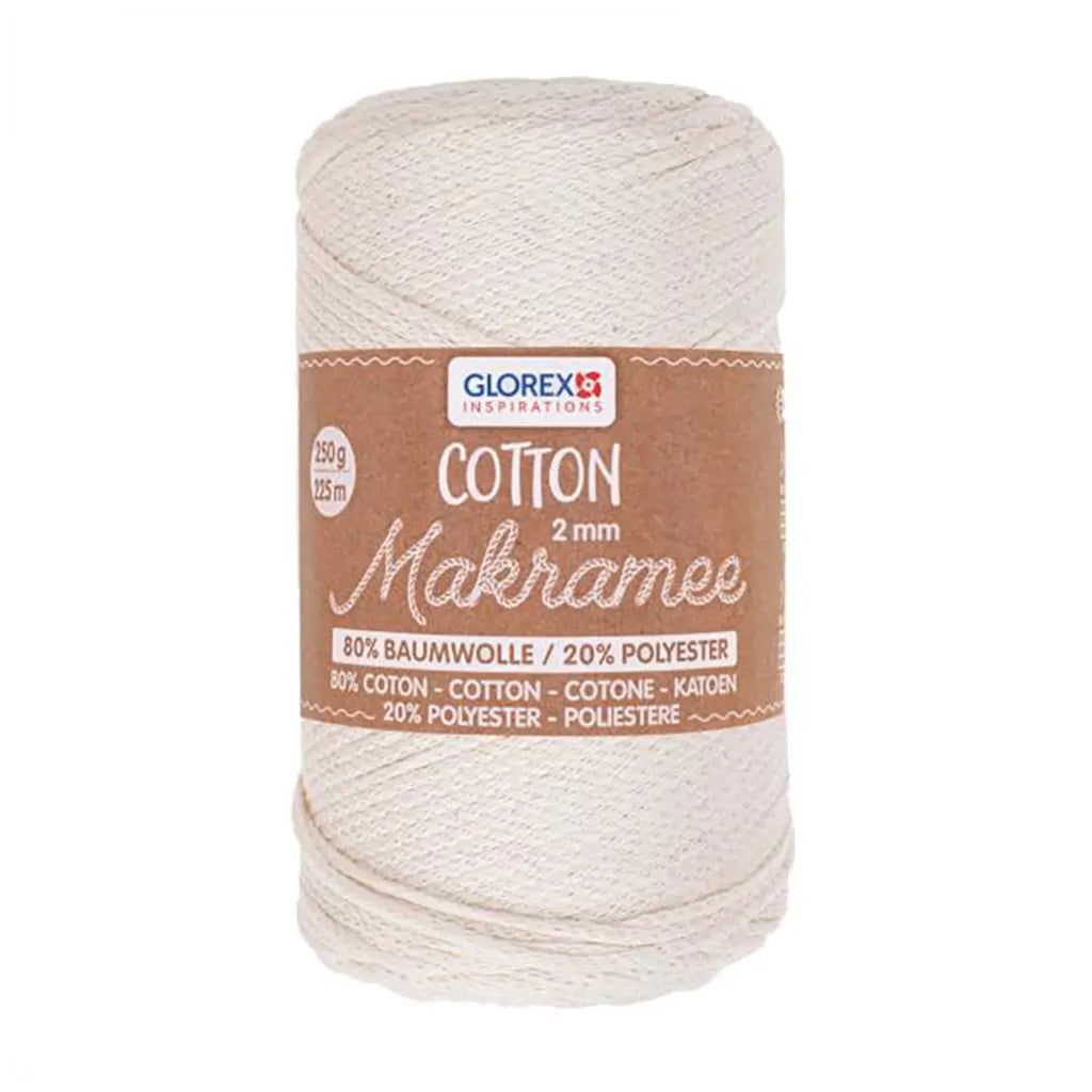 Makramee Cotton 2mm 250G Cream