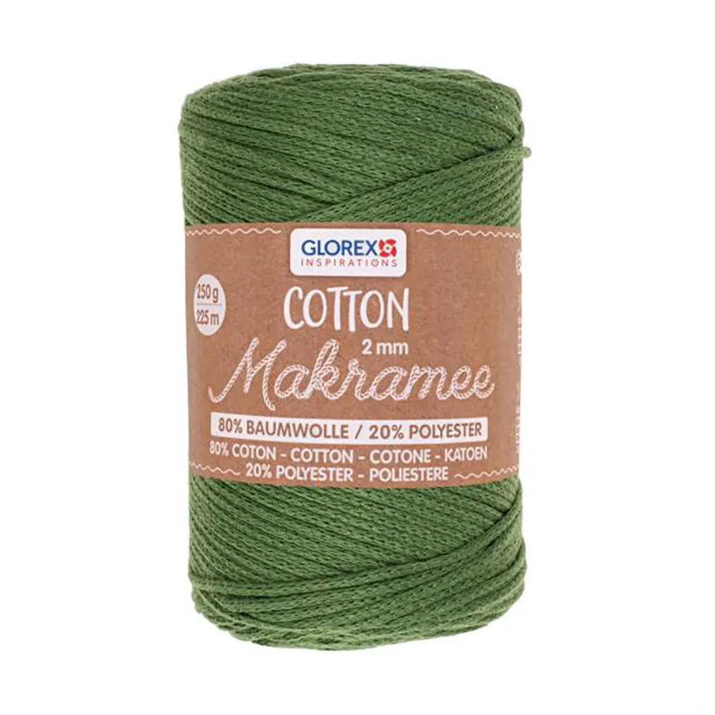 Makramee Cotton 2mm 250G Olive