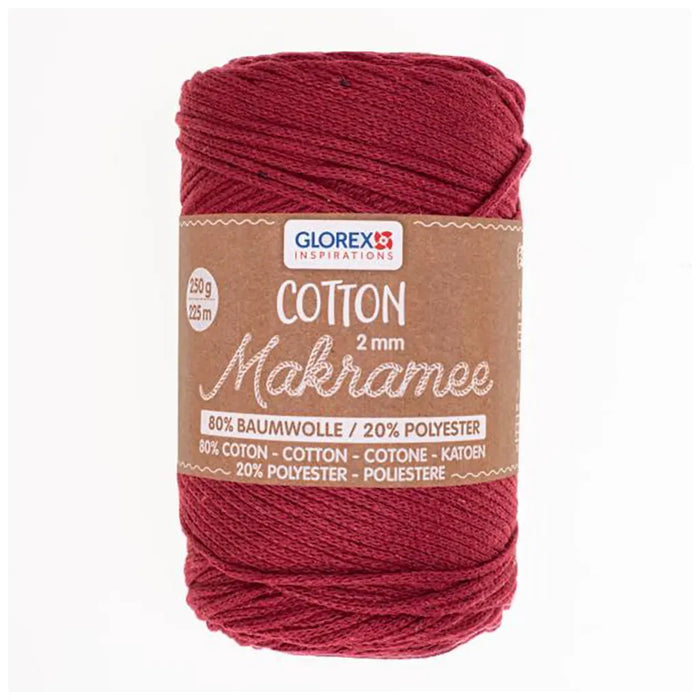 Makramee Cotton 2mm 250G Bordeaux