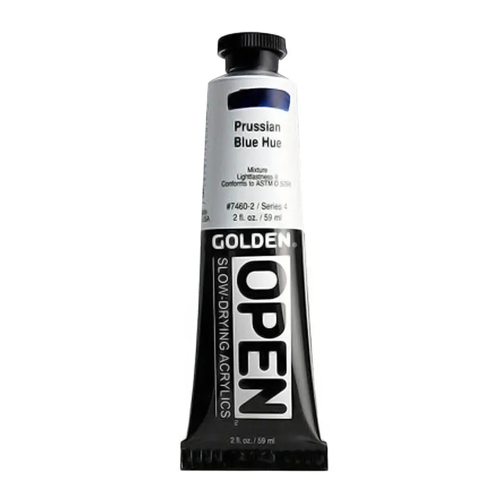 Golden OPEN Slow-Drying Acrylic Paint 2oz Prussian Blue Hue S4