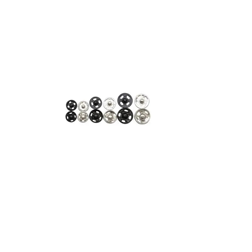 Metal Snap Fastener 24pcs 7-10mm Assorted