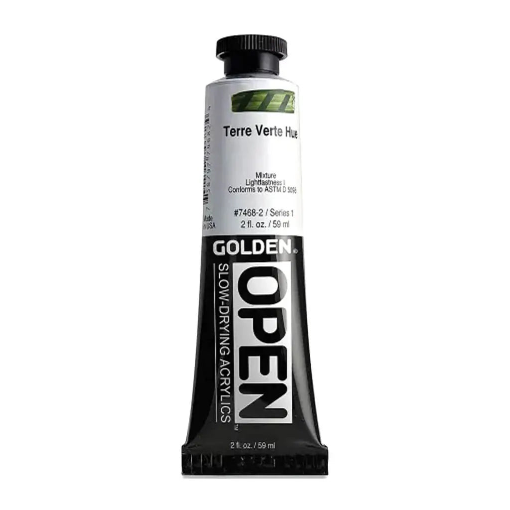 Golden OPEN Slow-Drying Acrylic Paint 2oz Terre Verte Hue S1