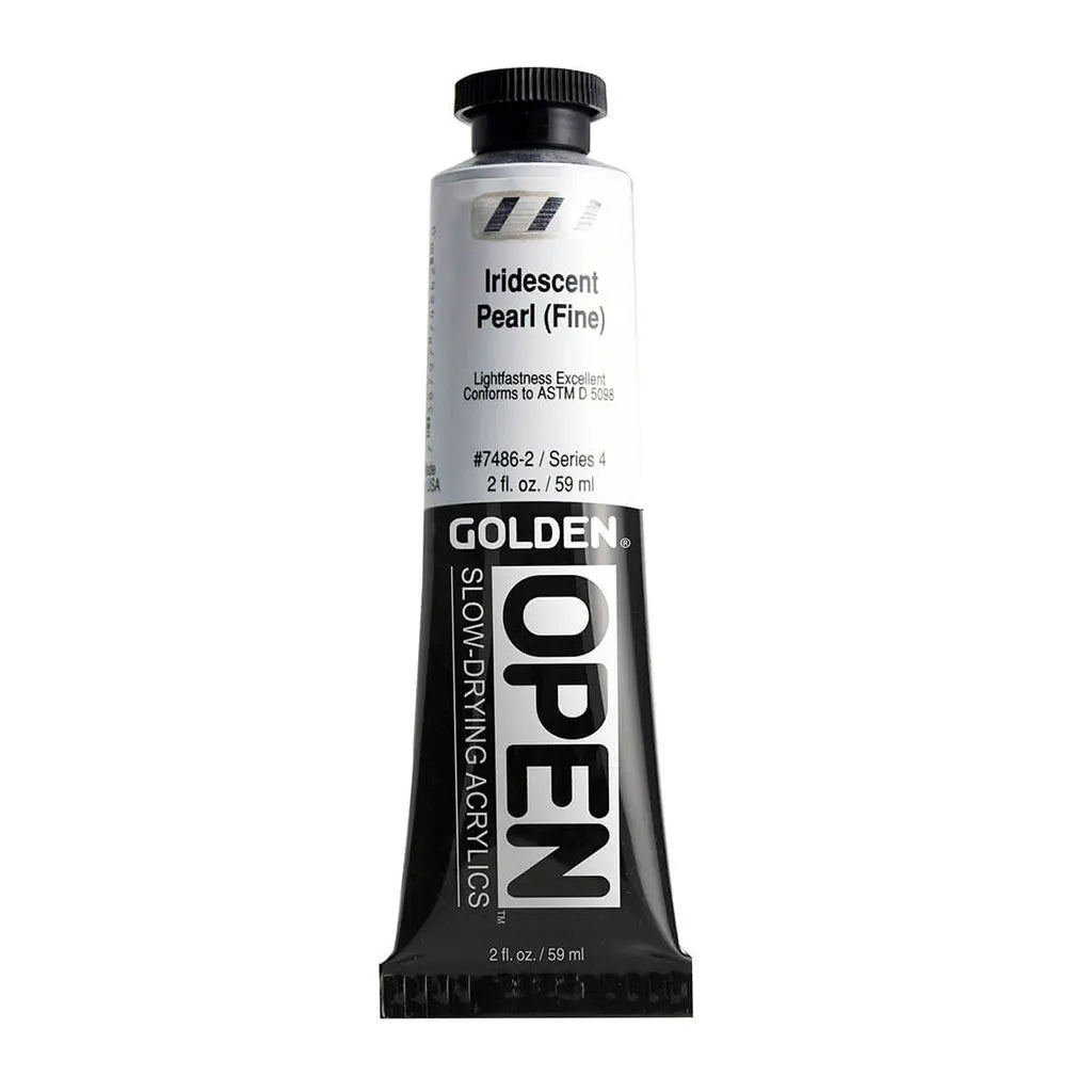 Golden OPEN Slow-Drying Acrylic Paint 2oz Iridescent Pearl (Fine) S4