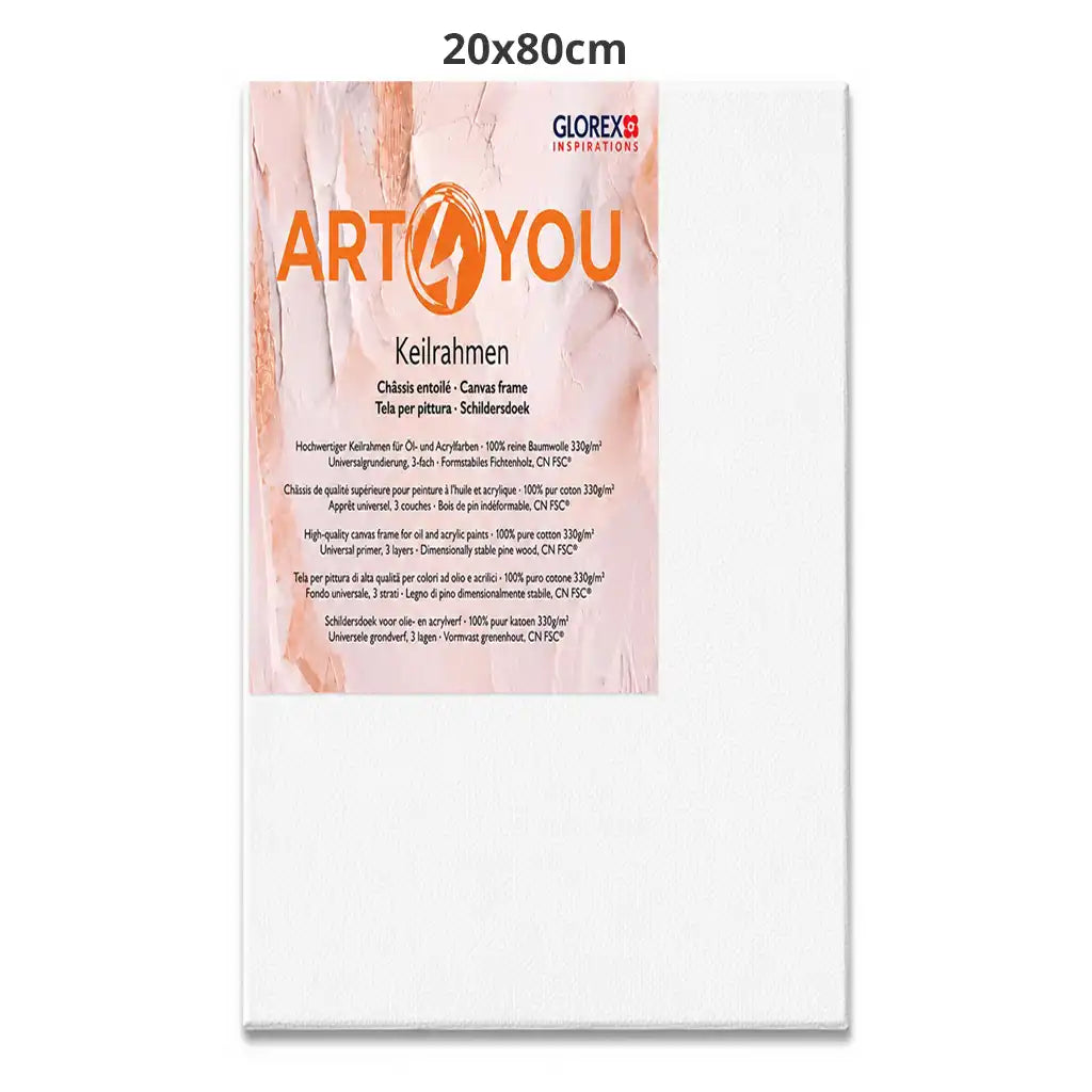 Glorex ART4YOU Canvas Frame 1.7cm 330g/M2 Pine 20x80cm