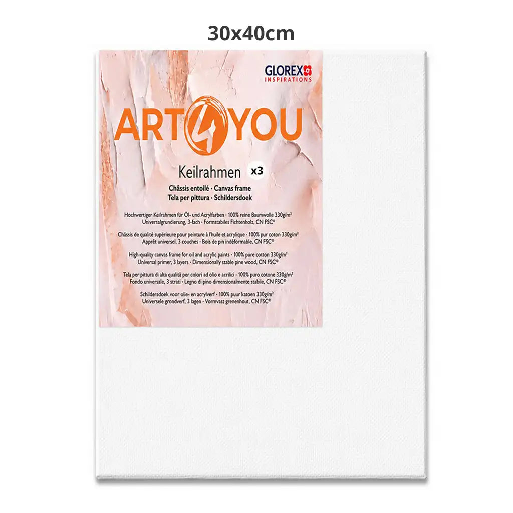 Glorex ART4YOU Canvas Frame (set of 3pcs) 1.7cm 330g/M2 Pine 30x40cm
