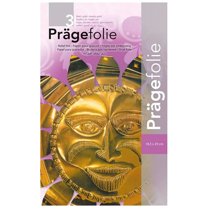Hard Metal Embossing FoilsGold 3 Sheets, 19x30cm