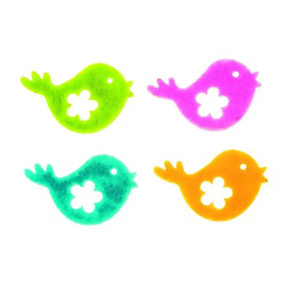 Felt Bird 12pcs Assorted 40x25mm