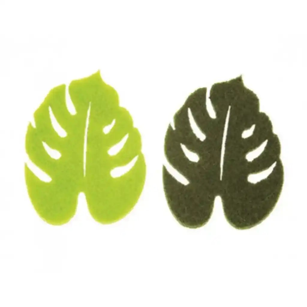 Felt Leaves 12pcs Green Mix 5x3.5x0.3cm