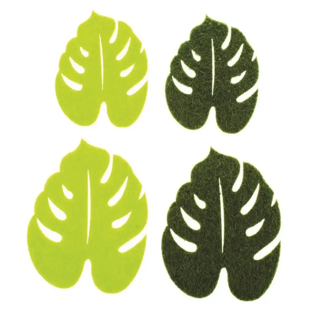 Felt Leaves 4pcs Green Mix Assorted
