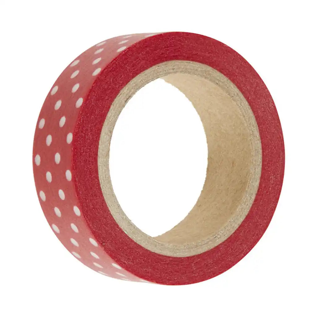 Washi Tape 15mmx10m, Red with Dots