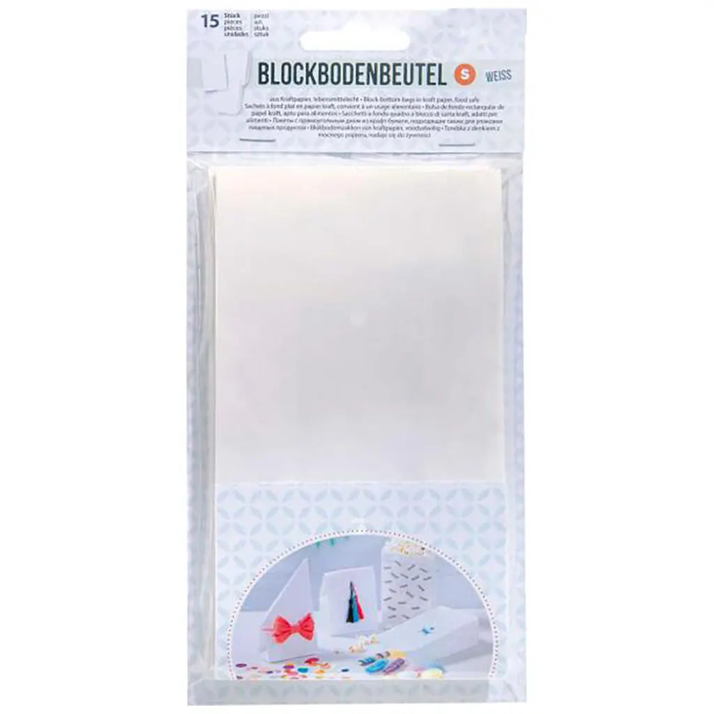 Paper Bags 15pcs 100X55X175mm, Food Safe White