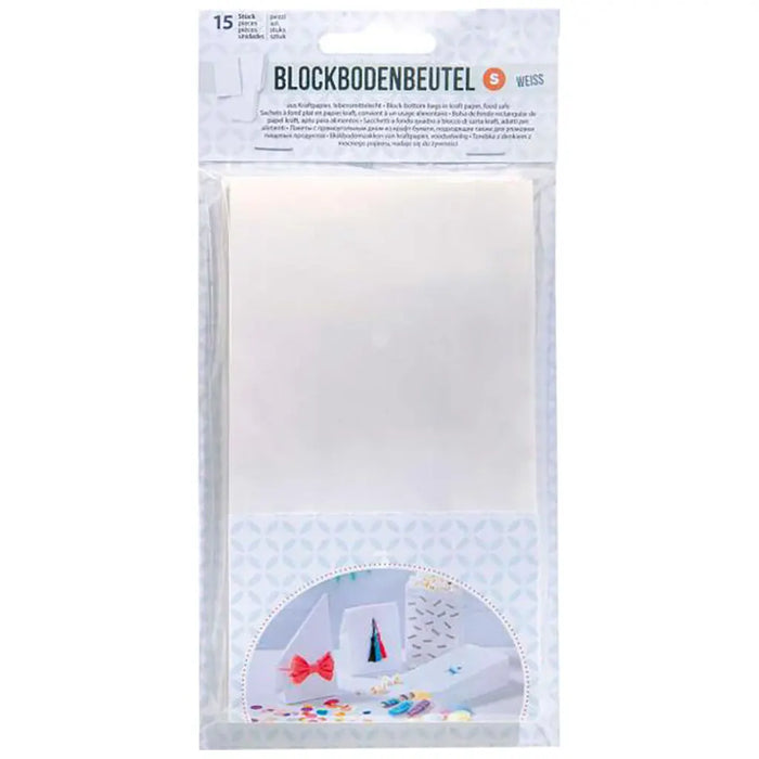 Paper Bags 15pcs 100X55X175mm, Food Safe White