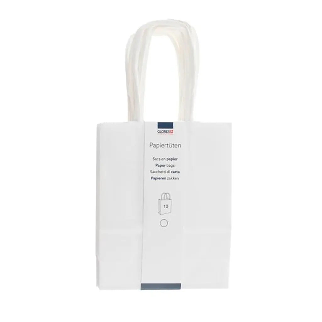 Paper Bag Cord Handle 12x15x5.5cm 10pcs, White