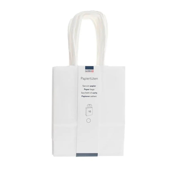 Paper Bag Cord Handle 12x15x5.5cm 10pcs, White