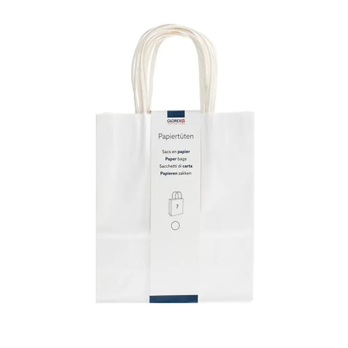 Paper Bag, Cord Handle 18x21x8cm 7pcs, White
