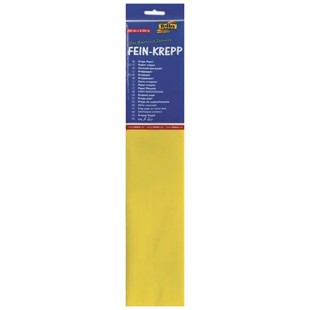 Crape paper 32g/m2 50x250cm, 1 Roll, Yellow