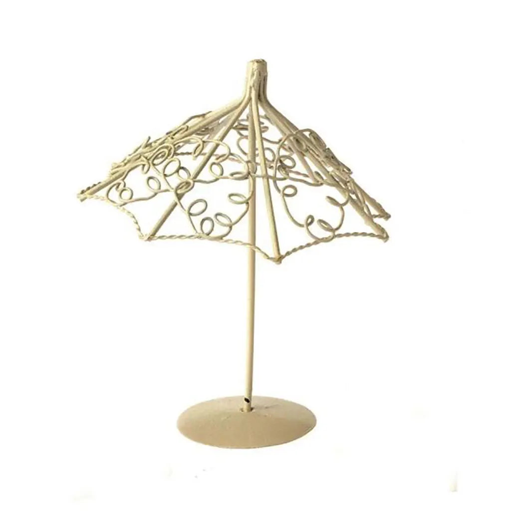 Mini-Gardening Umbrella Cream H 11cm D 9cm