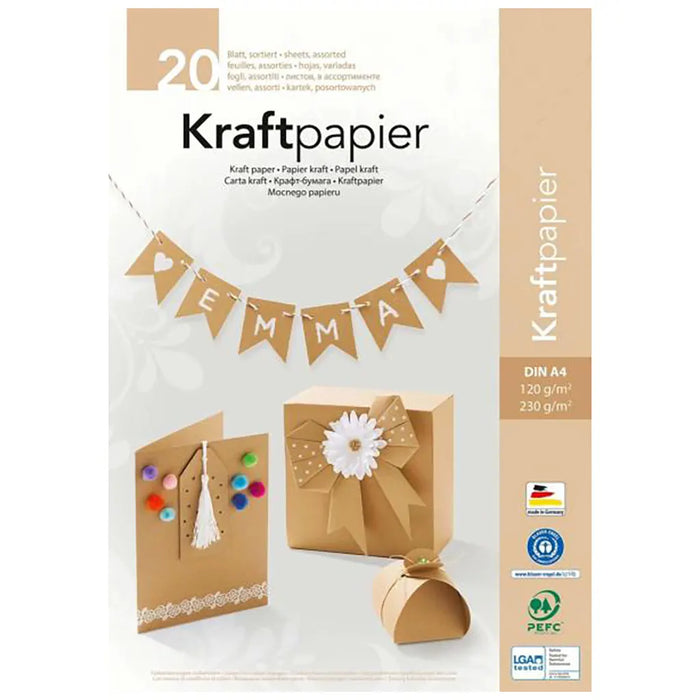Kraft Paper DinA4. 20 Blatt Assorted