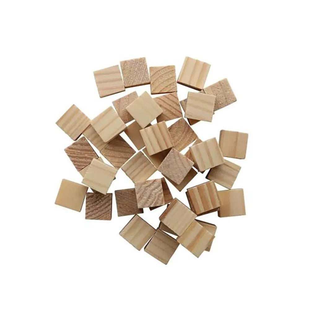 Wooden Cubes 15mm 42pcs Natural