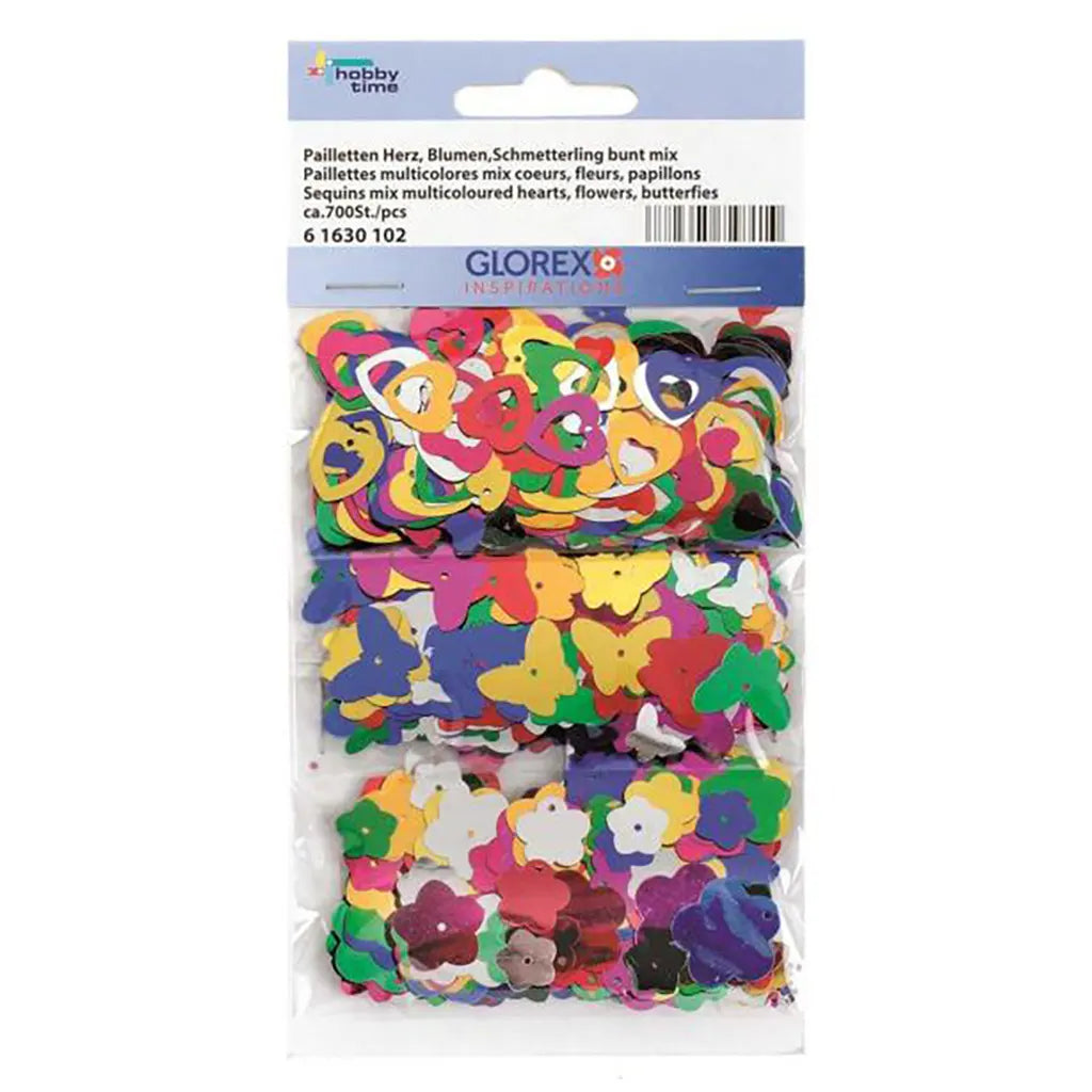 Sequins Heart Flower Butterfly Colour Mix App. 700pcs