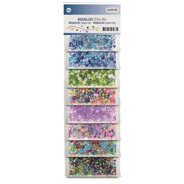 Rocailles/Tubes MixMulticolor 8 Colors,  40g