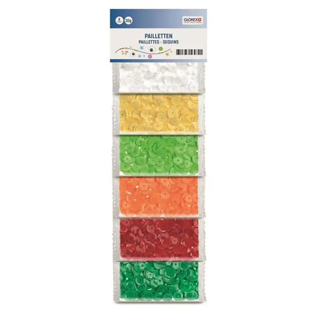 Sequins. 6mm. 6. 30g multicolor. mat
