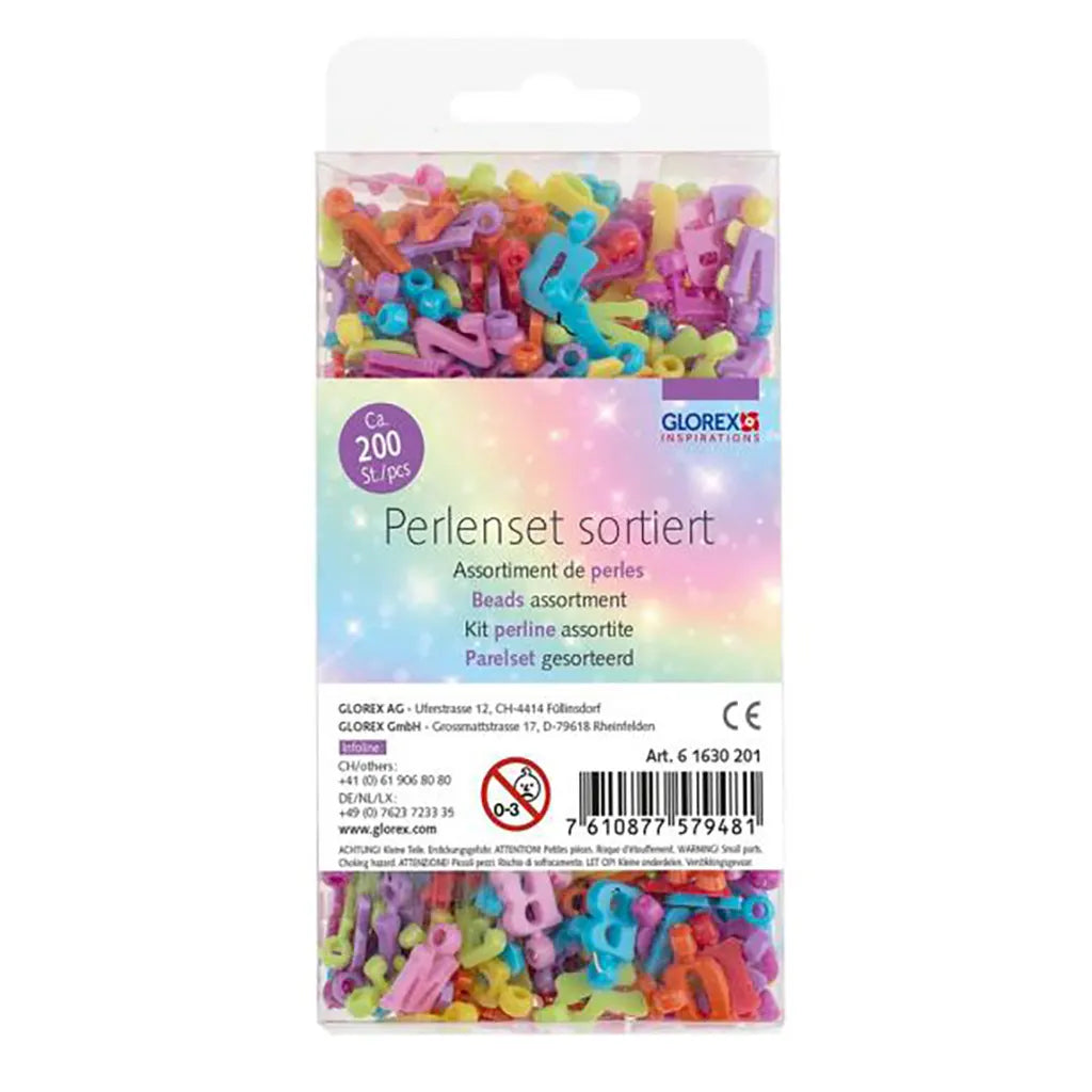 Beads Assortment Letters Mat. App. 200pcs