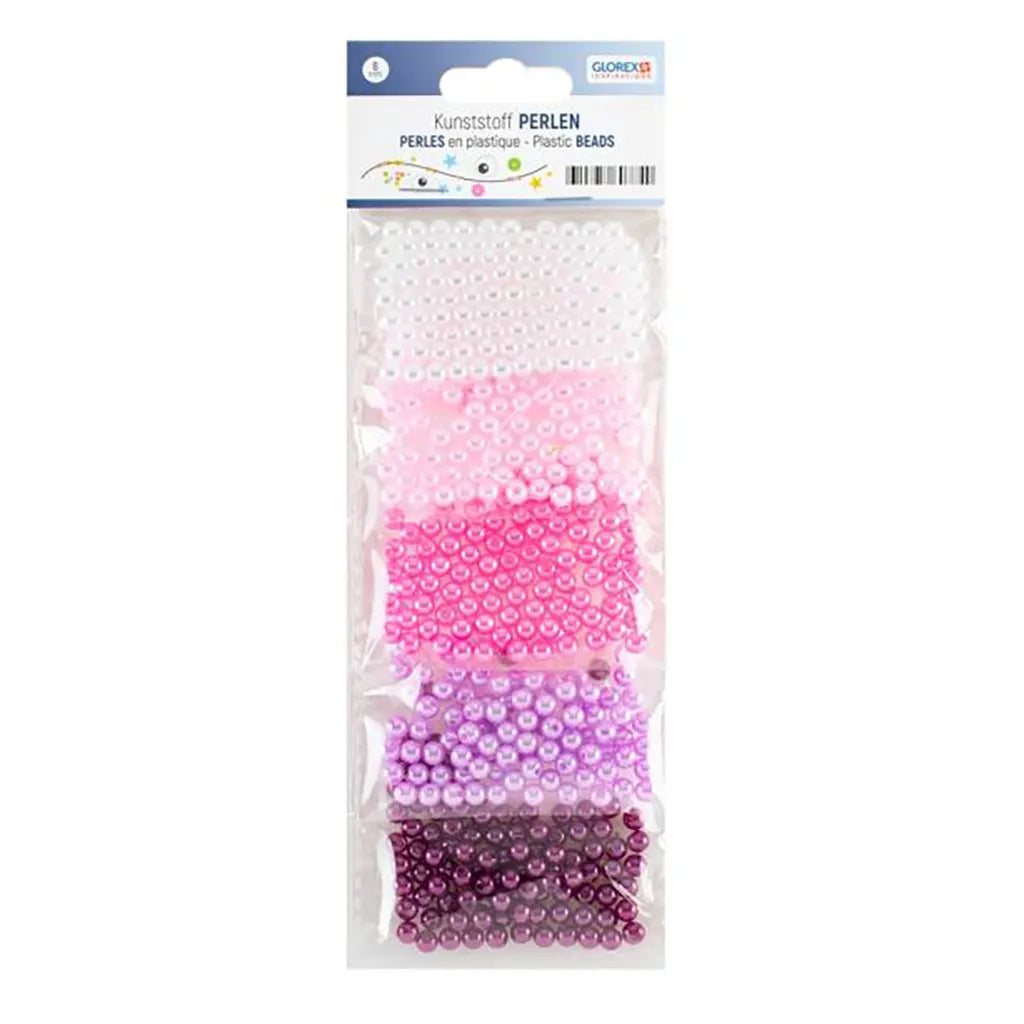Wax Beads Set 6mm 500pcs, pink/Lilac tones