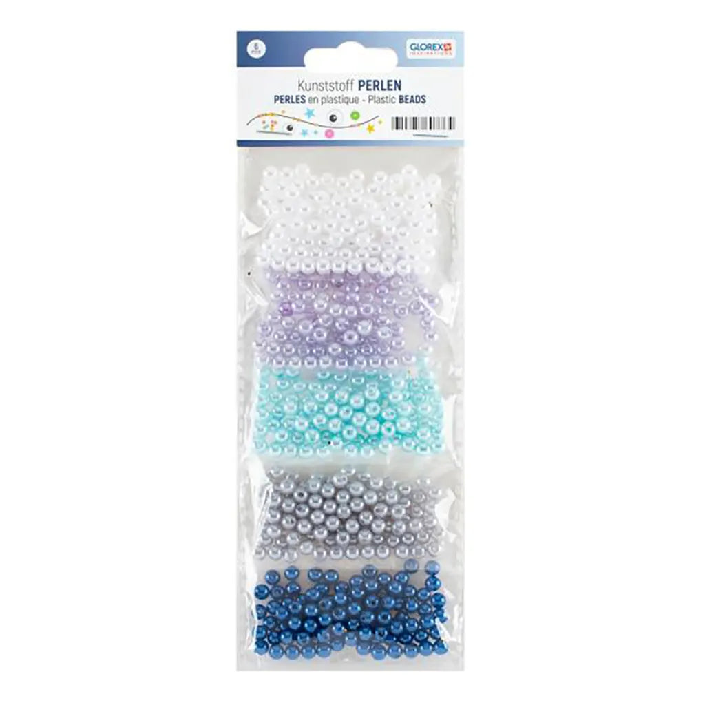 Wax Beads Set 6mm 500pcs, Blue tones