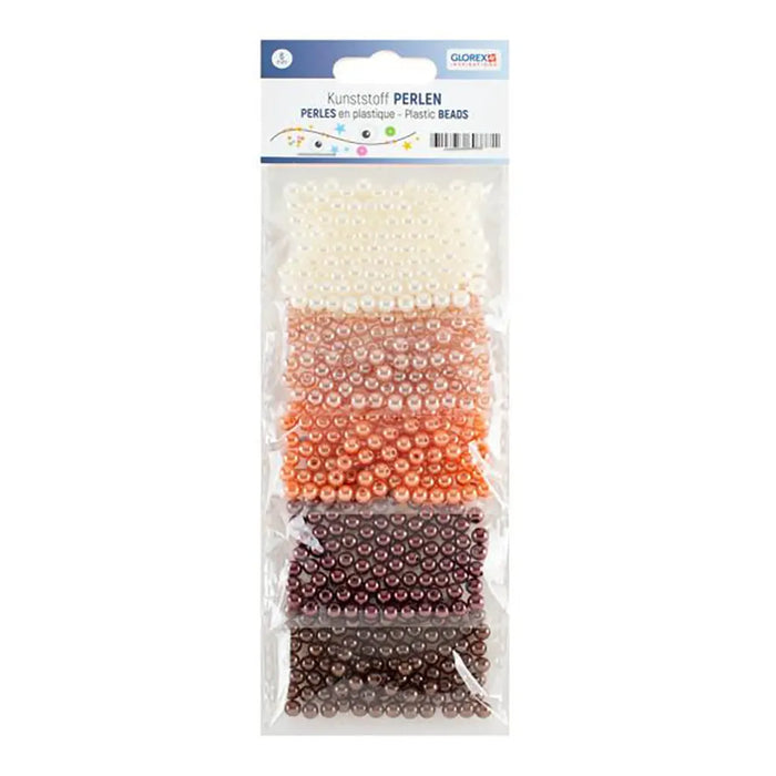 Wax Beads Set 6mm 500pcs, brown tones
