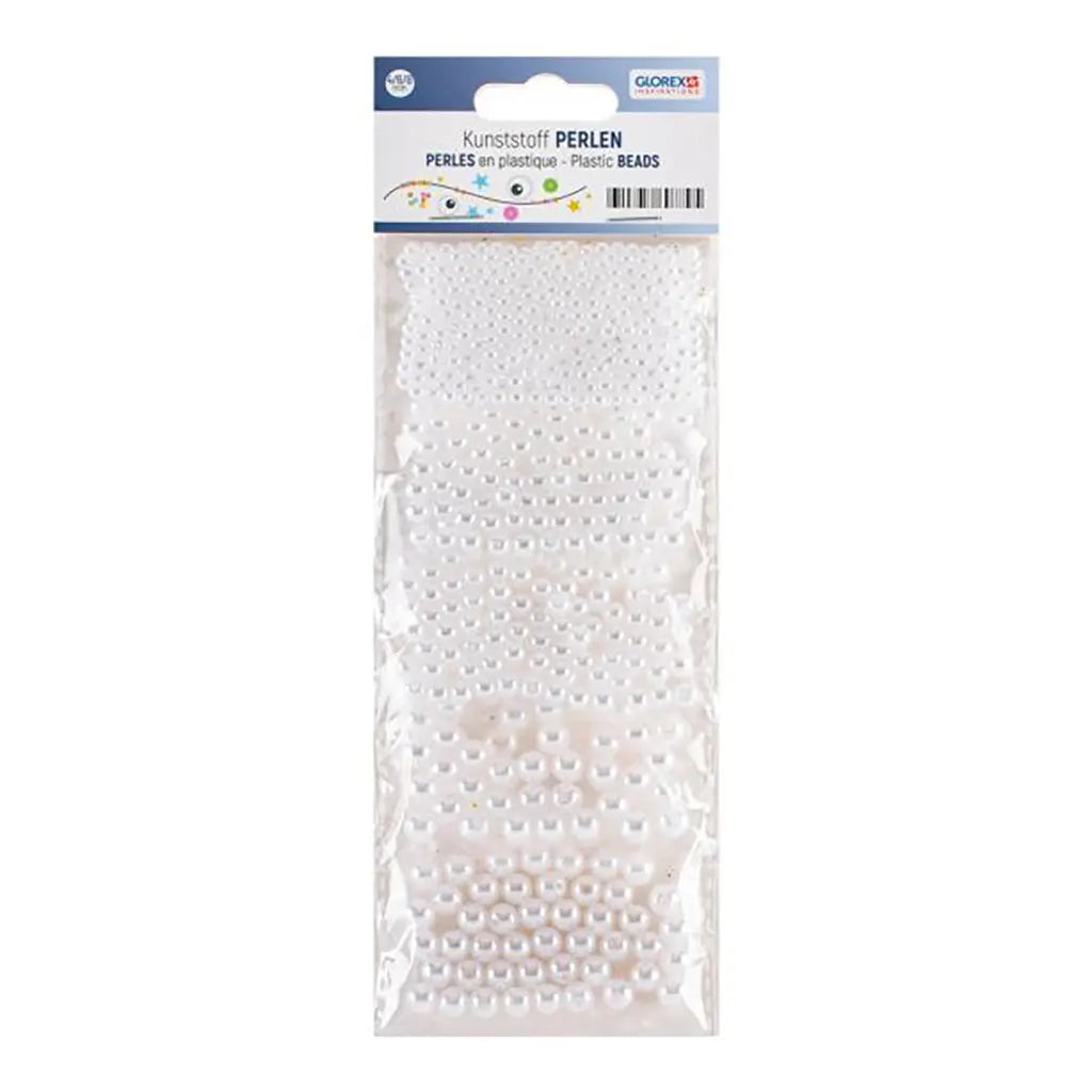 Wax Beads Set 4/6/8mm 620pcs, White