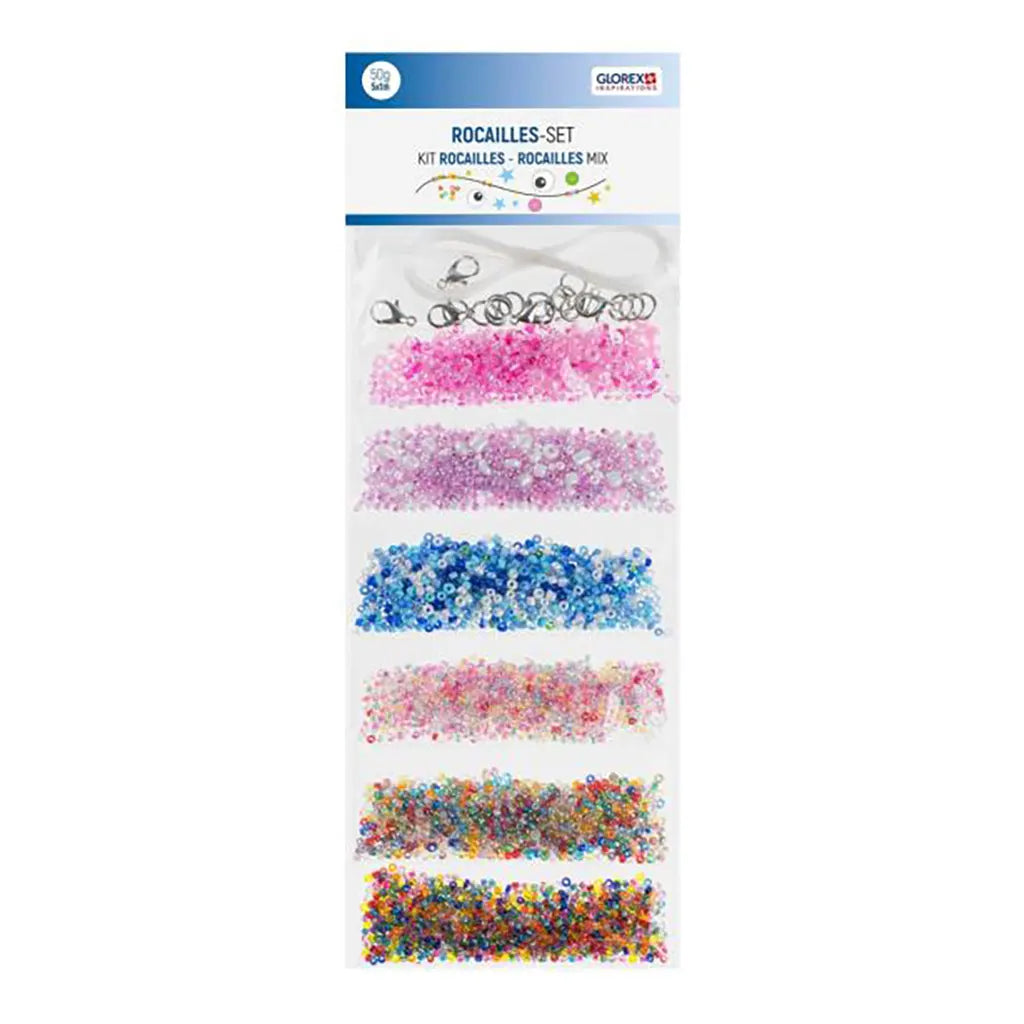Rocaille Kit 2.6mm With Cords and Clasps, 6 Assorted