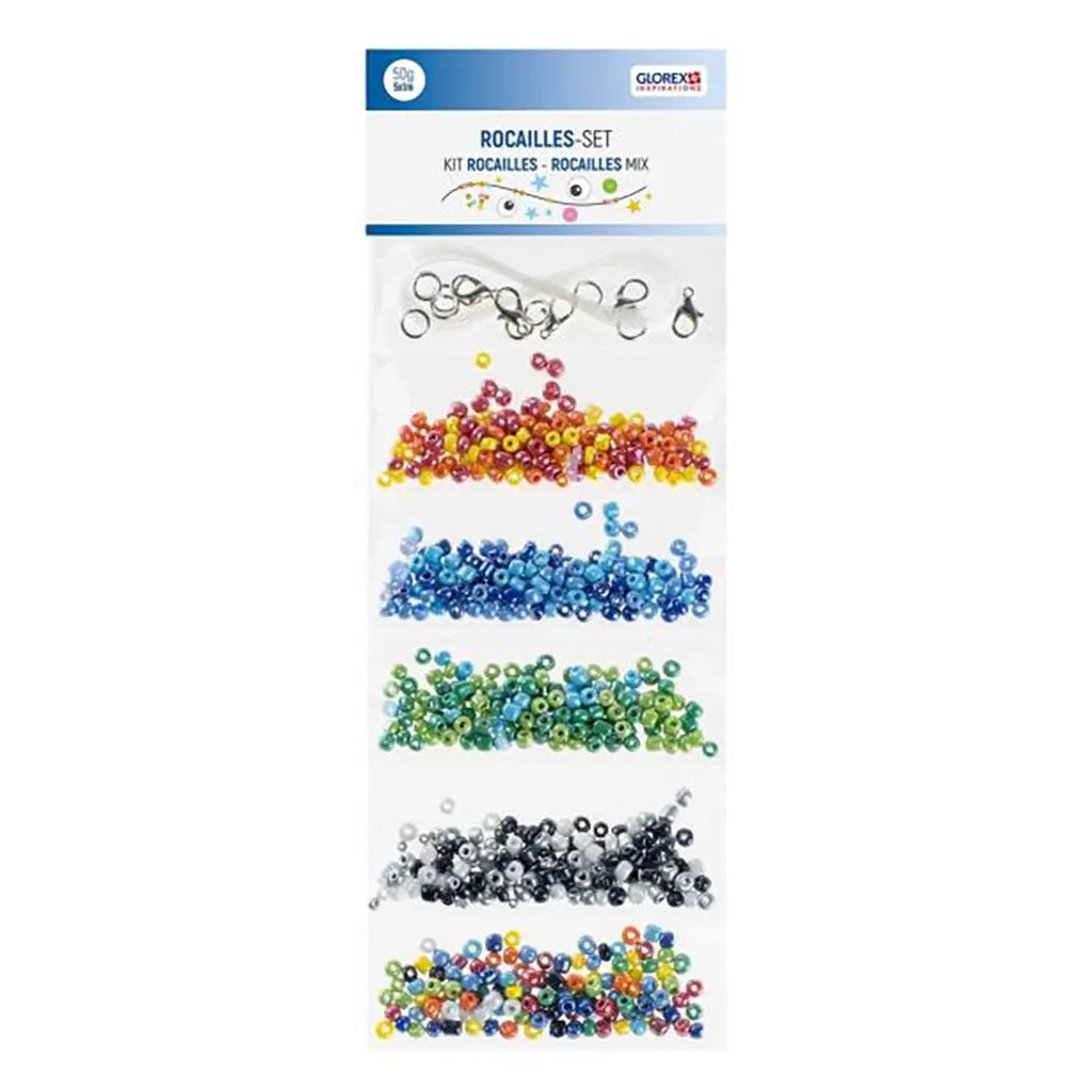 Rocaille Kit 4.5mm With Cords and Clasps, 5 Assorted