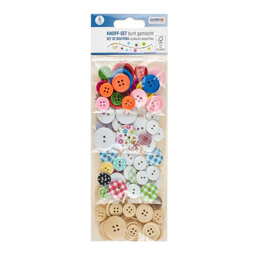 Button Set 72pcs, Assorted