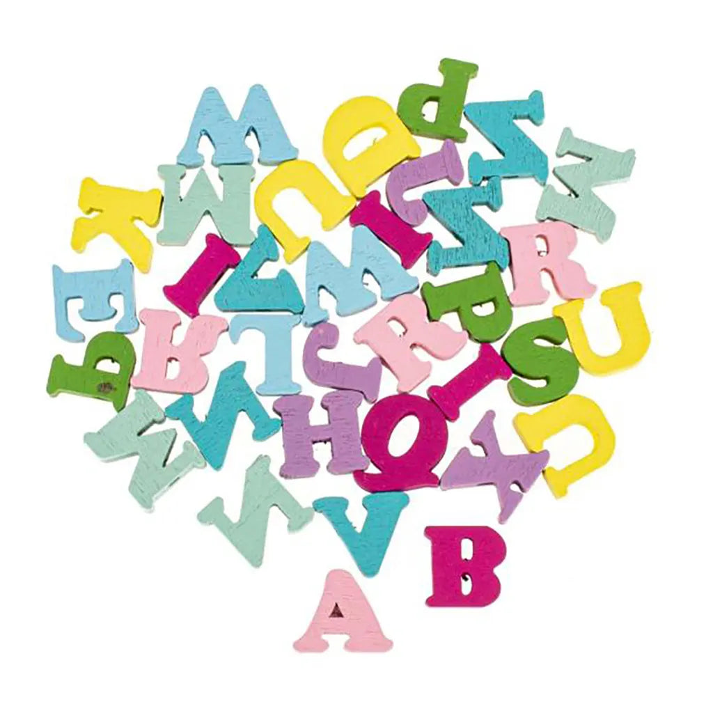 Wooden Beads ABC Assorted 40pcs