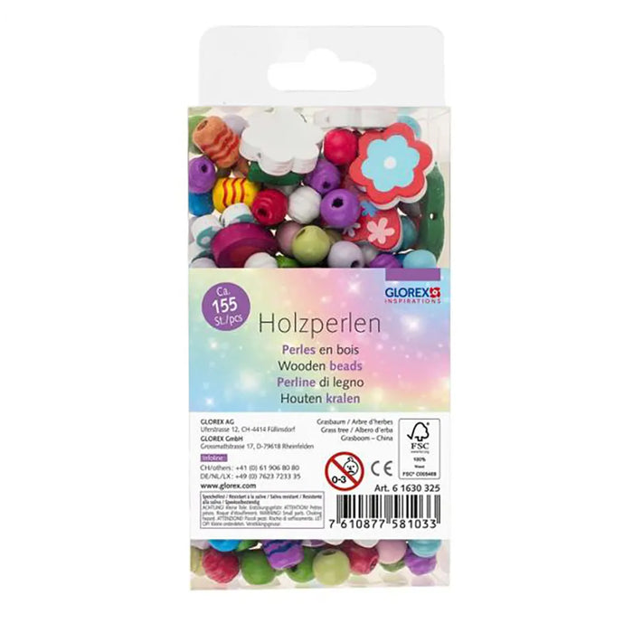 Wooden Beads Butterfly Assorted with Cord, 155pcs