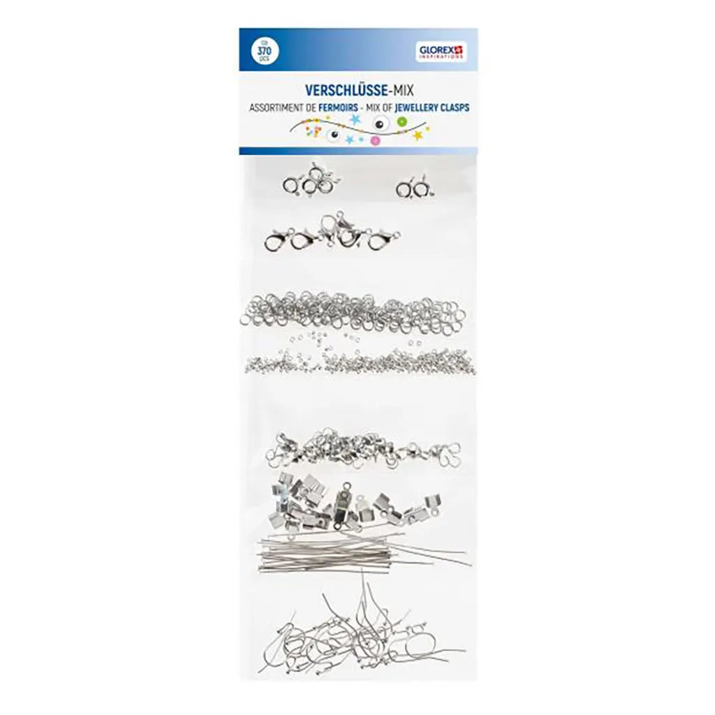 Mix of Jewellery Clasps 8 Different Types, Silver