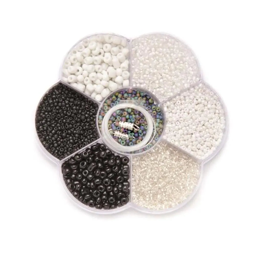 Beads Mix 9x10x2cm, Black/White