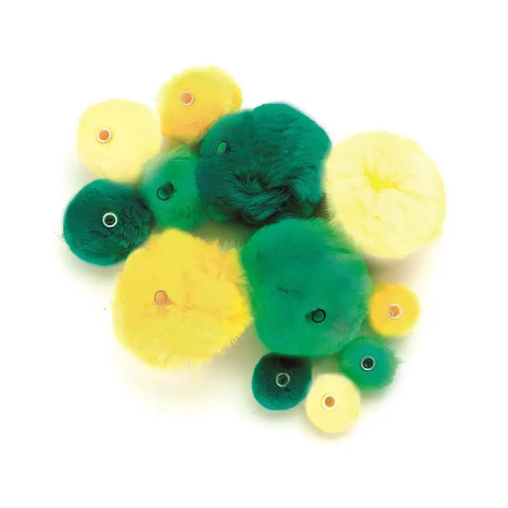 Acrylic Pompons App.45pcs Mix Green