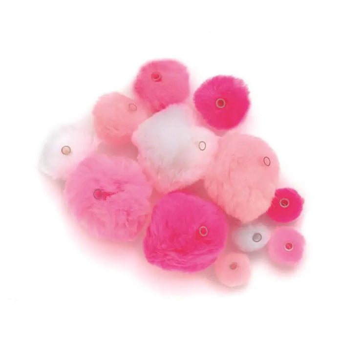 Acrylic Pompons App.45pcs Mix Pink