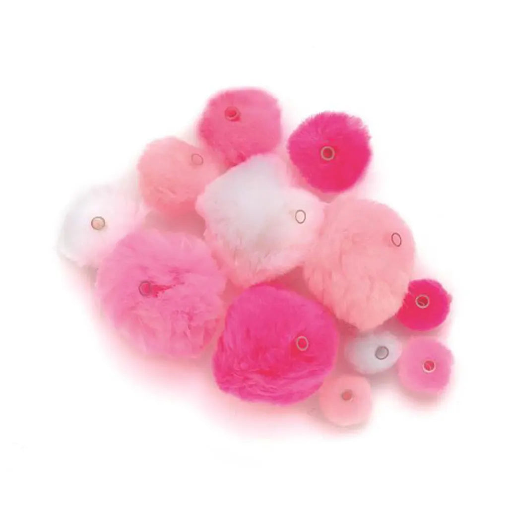 Acrylic Pompons App.45pcs Mix Pink