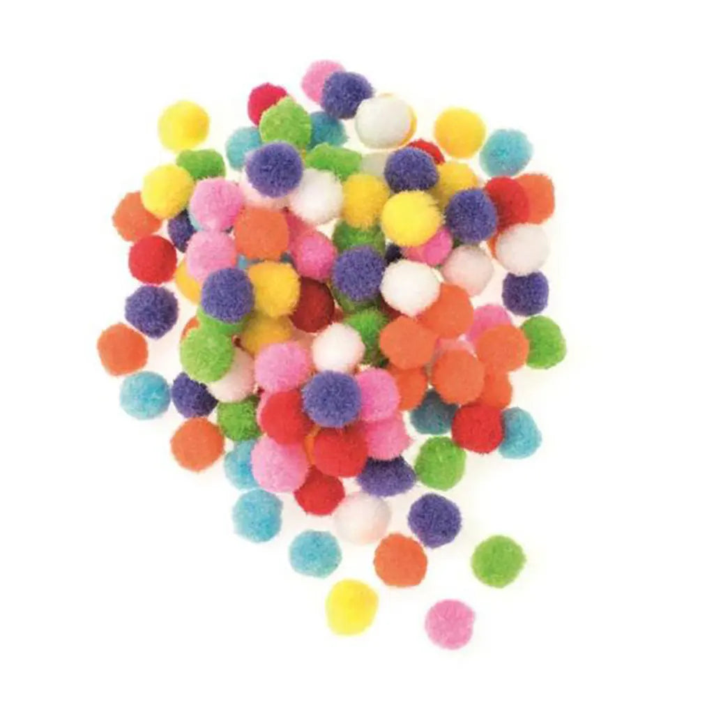 Pompons-Mix. multicolor 1cm 120pcs