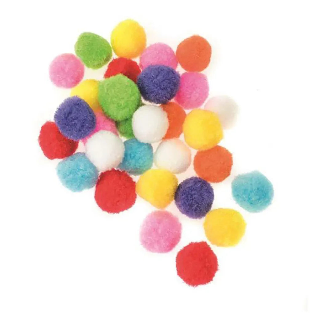 Pompons-Mix. multicolor 2.5cm 30pcs