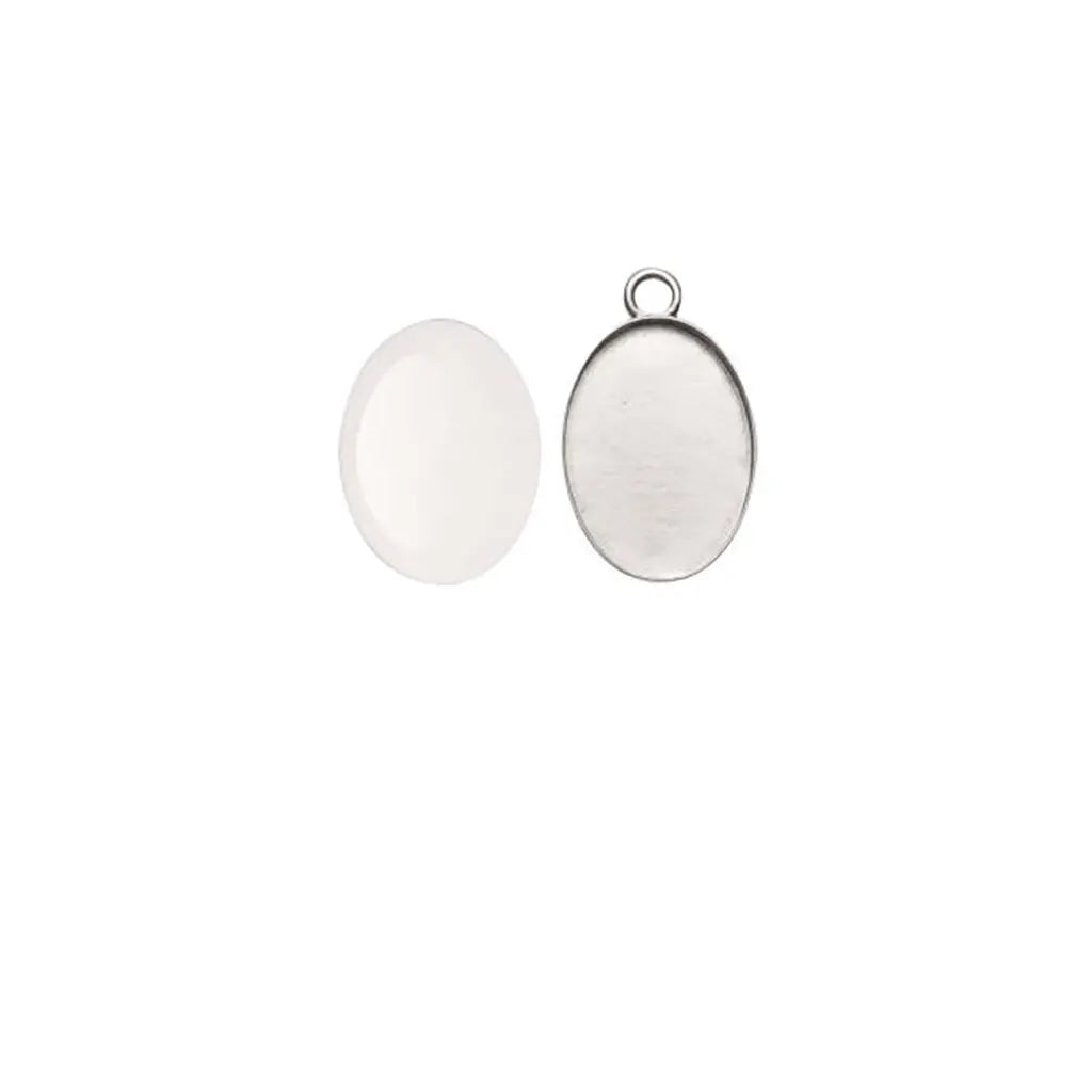 Pendant Oval Silver 27x19mm