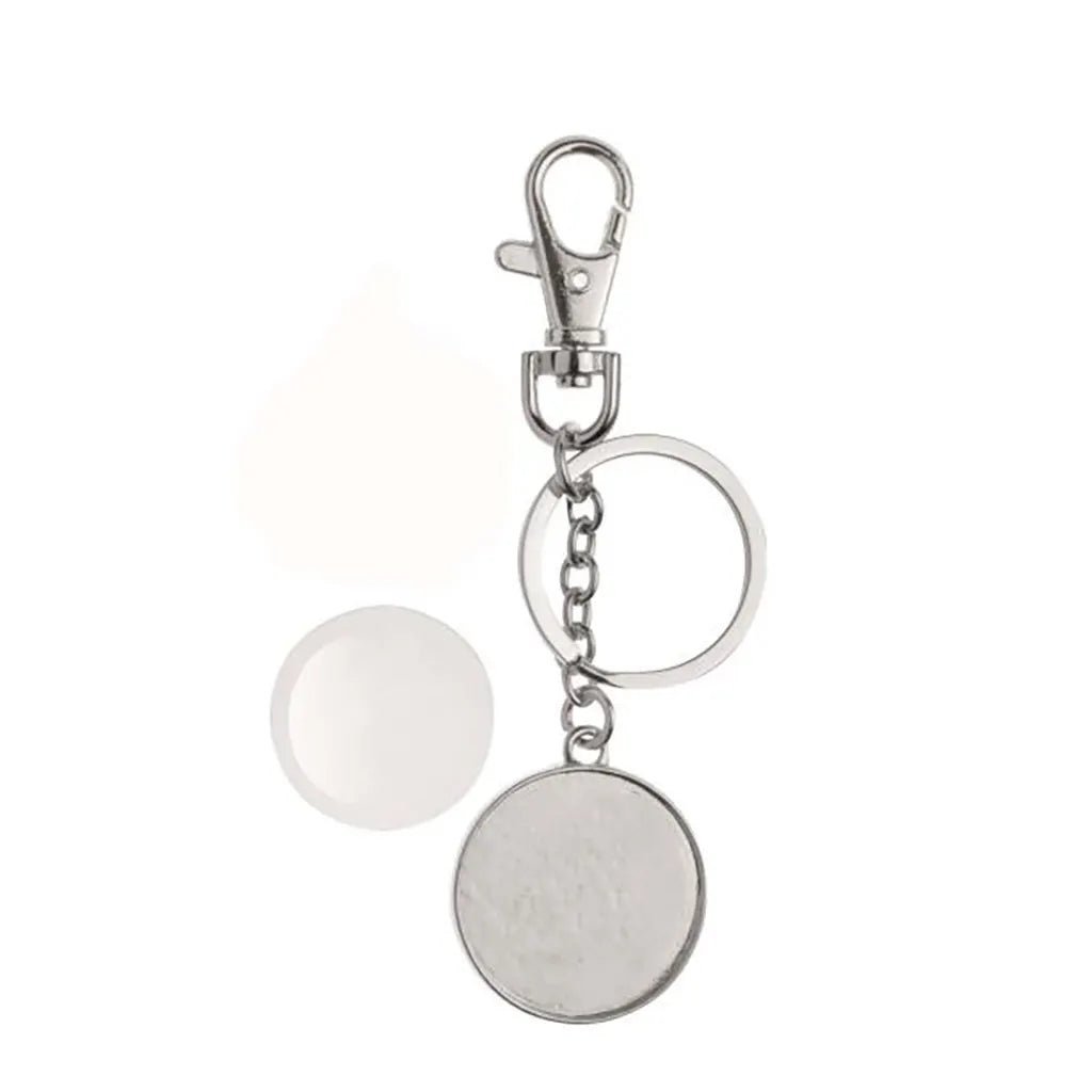 Keyring Pendant Round Silver ?32mm