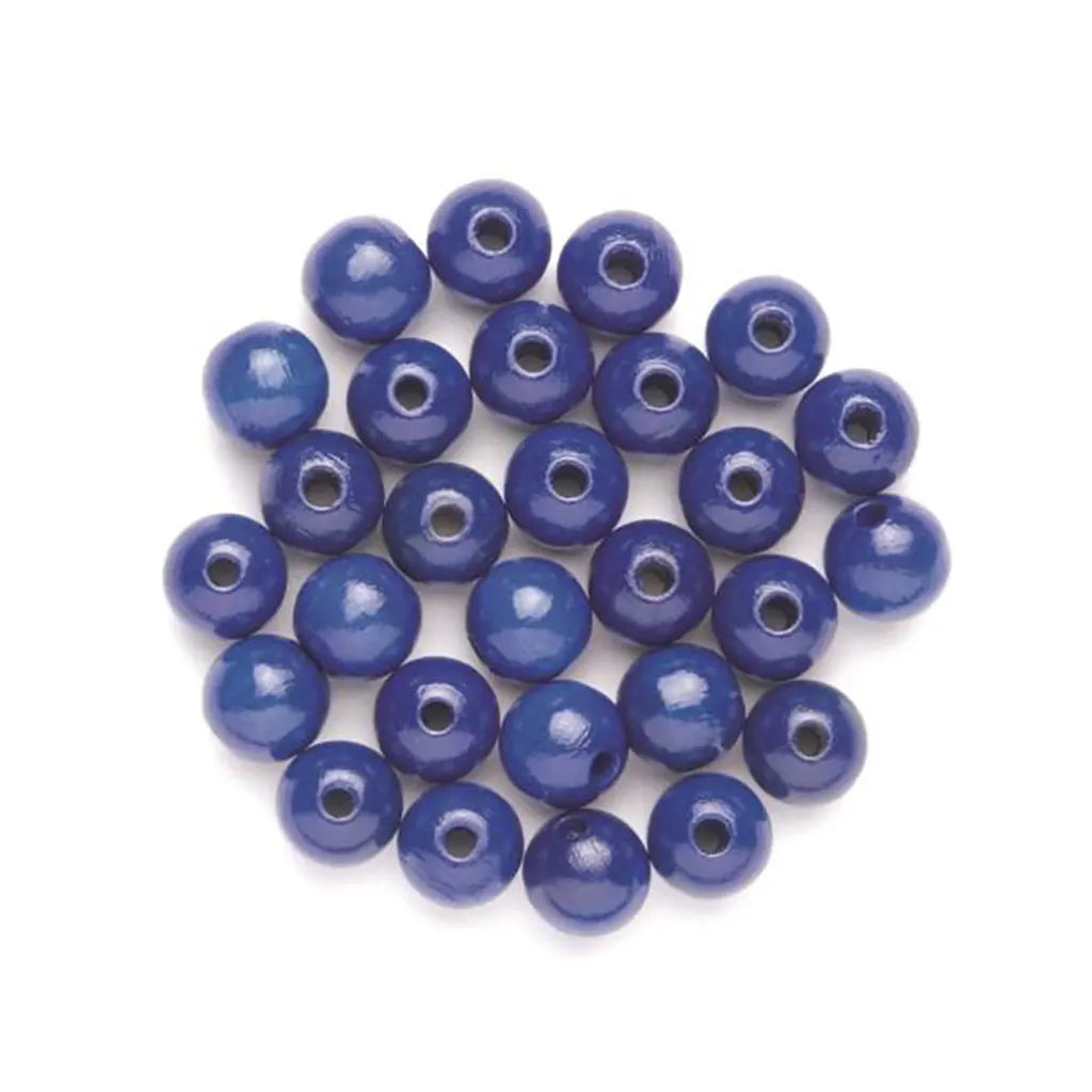 Wooden Beads 6mm 118pcs, Blue