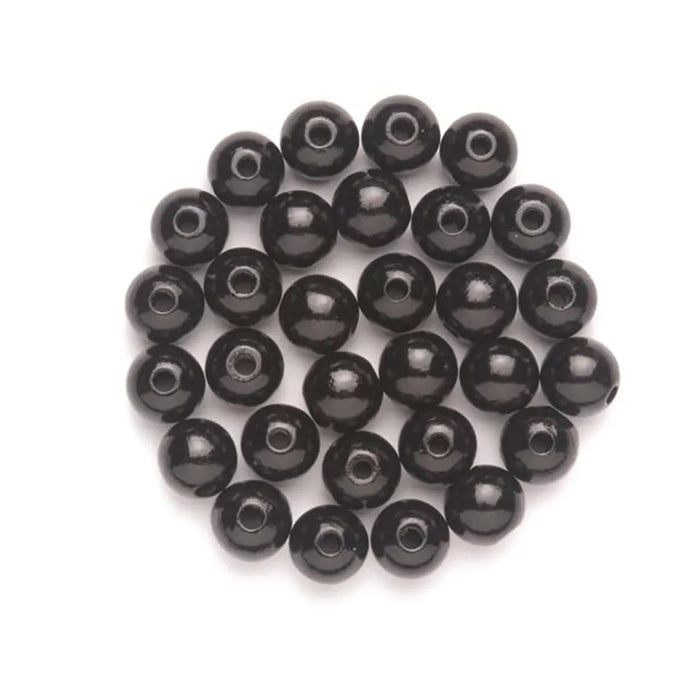 Wooden Beads 6mm 118pcs, Black