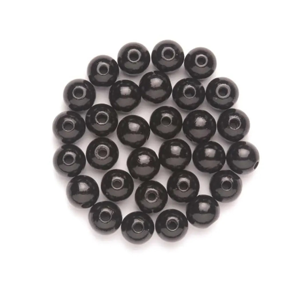 Wooden Beads 6mm 118pcs, Black